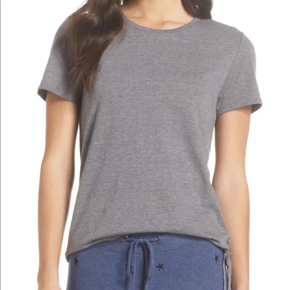Make + Model lace up side tie t-shirt